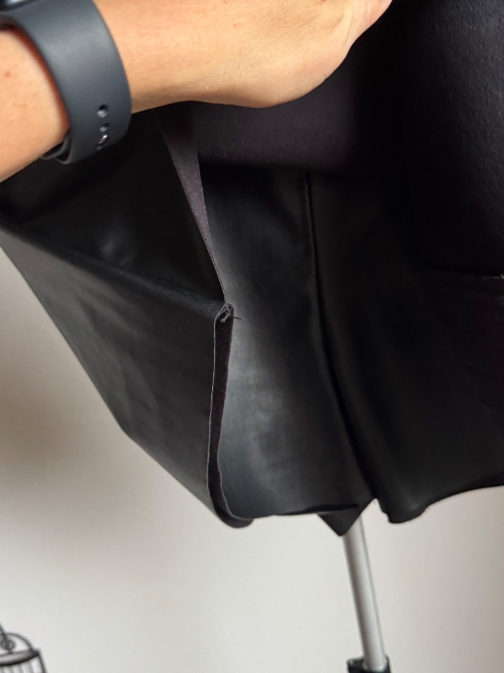 Zara Faux Leather Pleated Mini Skort Sz M - Picture 3 of 6
